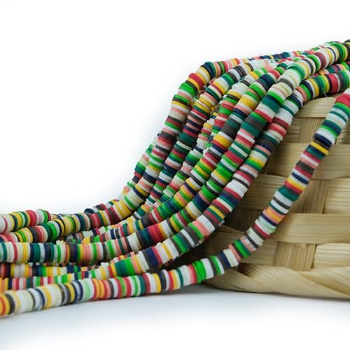 Fimo Boncuk Dizisi 6 mm | Karışık Renk Model-02