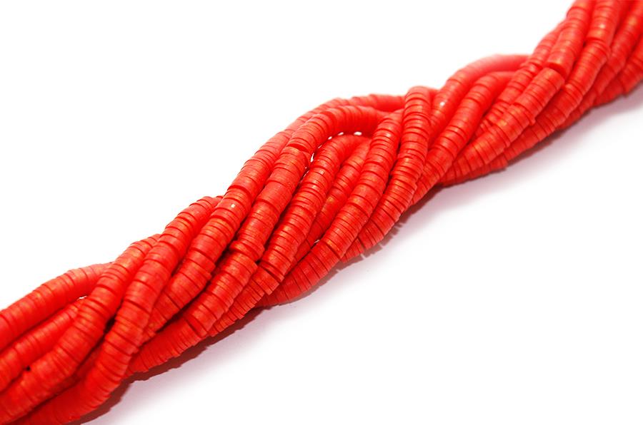 Fimo Boncuk Dizisi 6 mm | Kırmızı