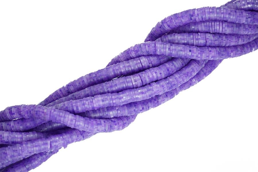 Fimo Boncuk Dizisi 6 mm | Mor Desenli
