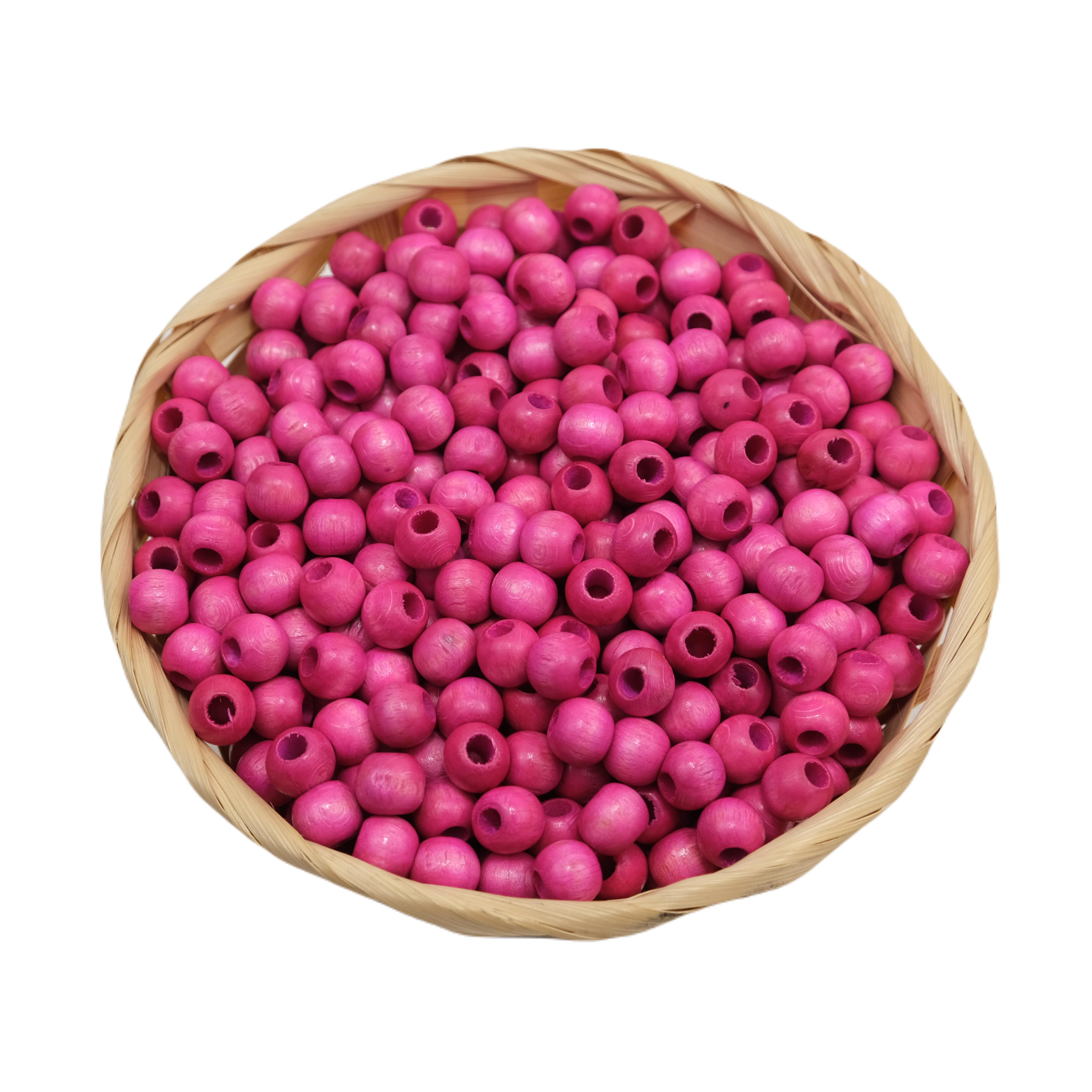 Fuşya Ahşap Tahta Boncuk 100 Gram
