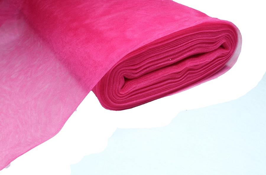 Fuşya Pembe Kristal Tül