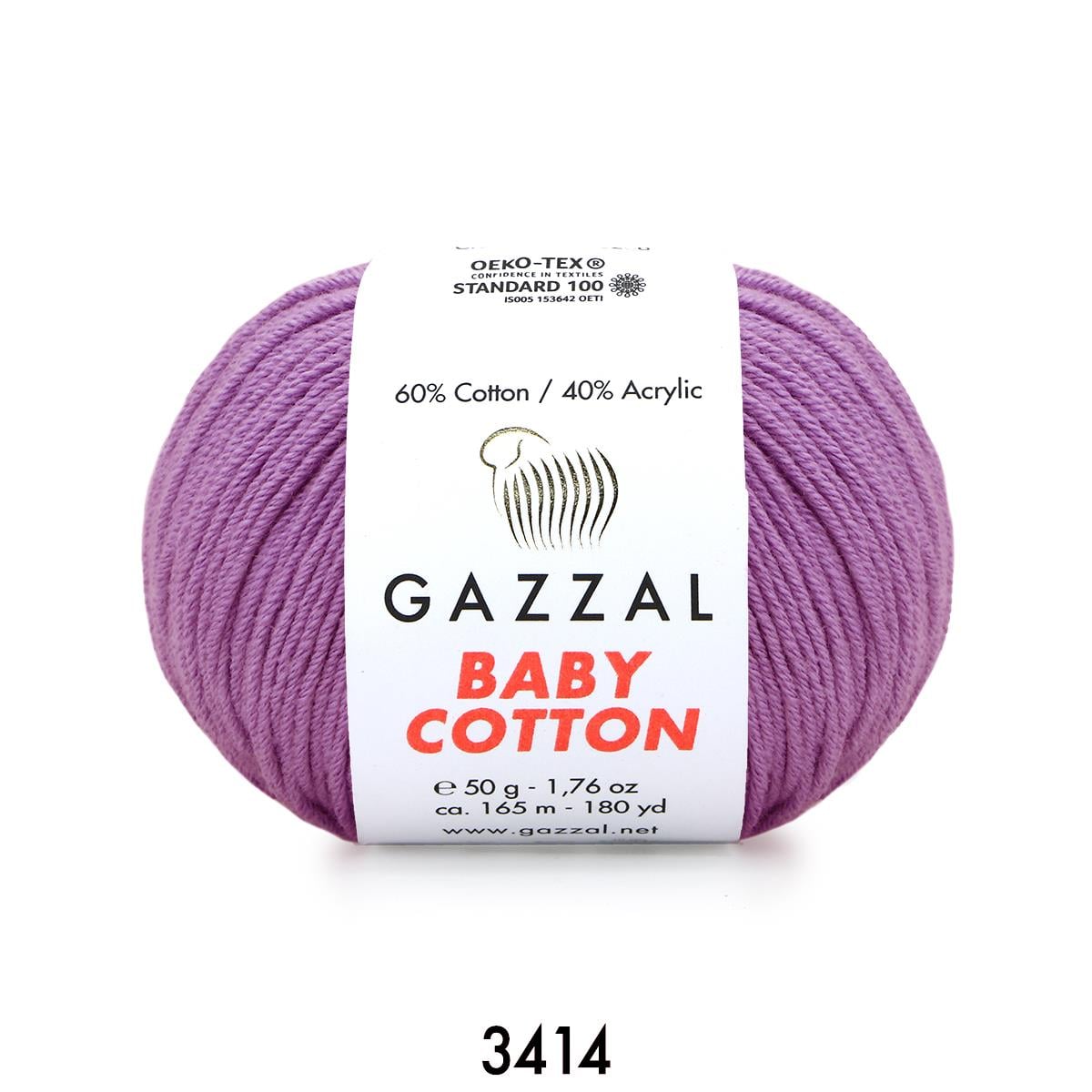 Gazzal Baby Cotton Lila Bebek Yünü-3414
