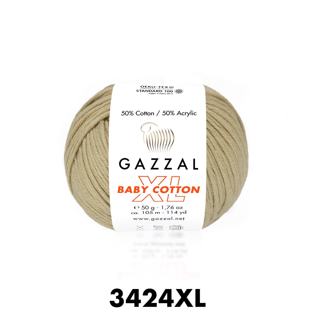 Gazzal Baby Cotton XL Bej Bebek Yünü-3424XL