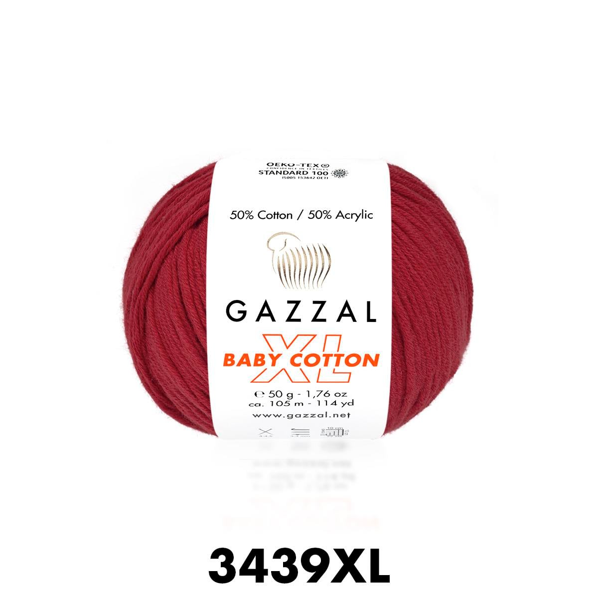 Gazzal Baby Cotton XL Koyu Kırmızı Bebek Yünü-3439XL