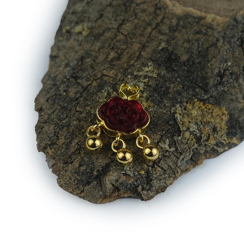 Gold Metal Kırmızı Bulut Figür Top Sallantılı Kolye Bileklik Ucu