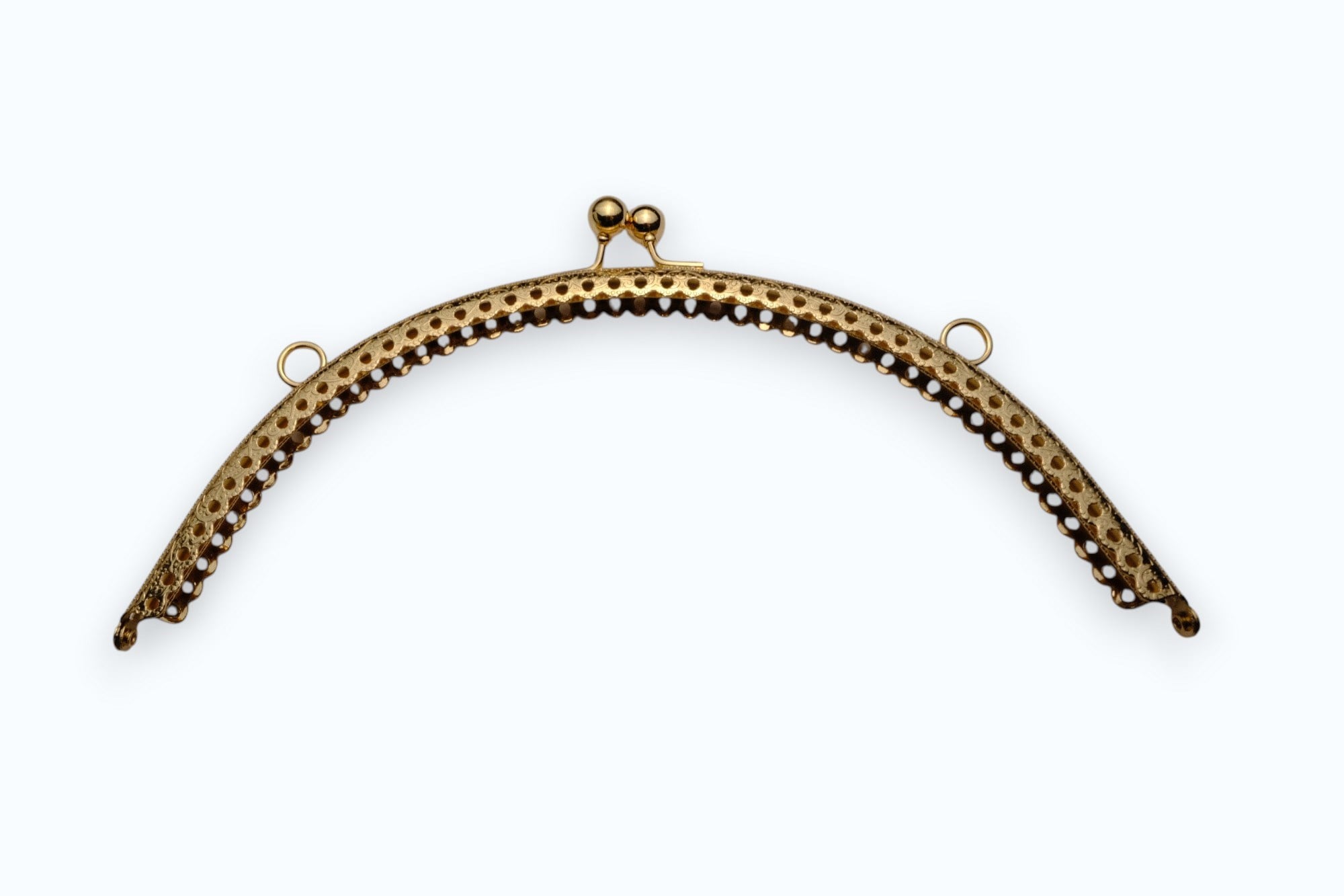 Gold Renk Metal Oval Çanta ve Cüzdan Klipsi 22 cm – Premium Dikiş ve El Yapımı Çanta Aksesuarı