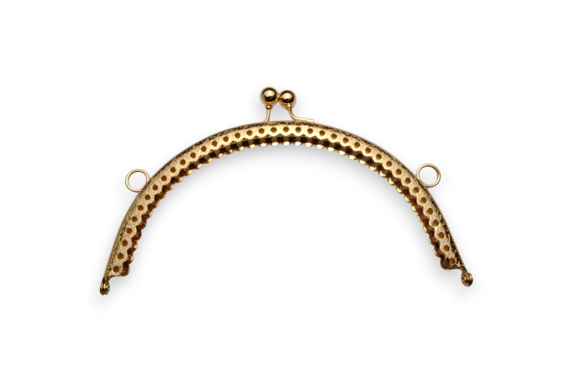 Gold Renk Metal Oval Çanta ve Cüzdan Klipsi 16 cm – Premium Dikiş ve El Yapımı Çanta Aksesuarı