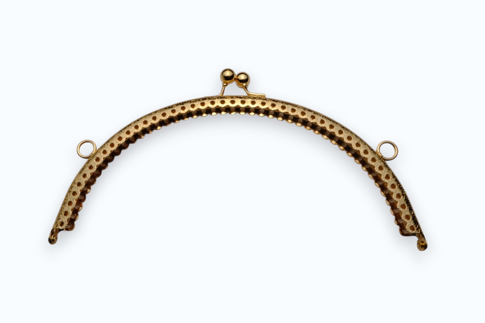 Gold Renk Metal Oval Çanta ve Cüzdan Klipsi 20 cm – Premium Dikiş ve El Yapımı Çanta Aksesuarı