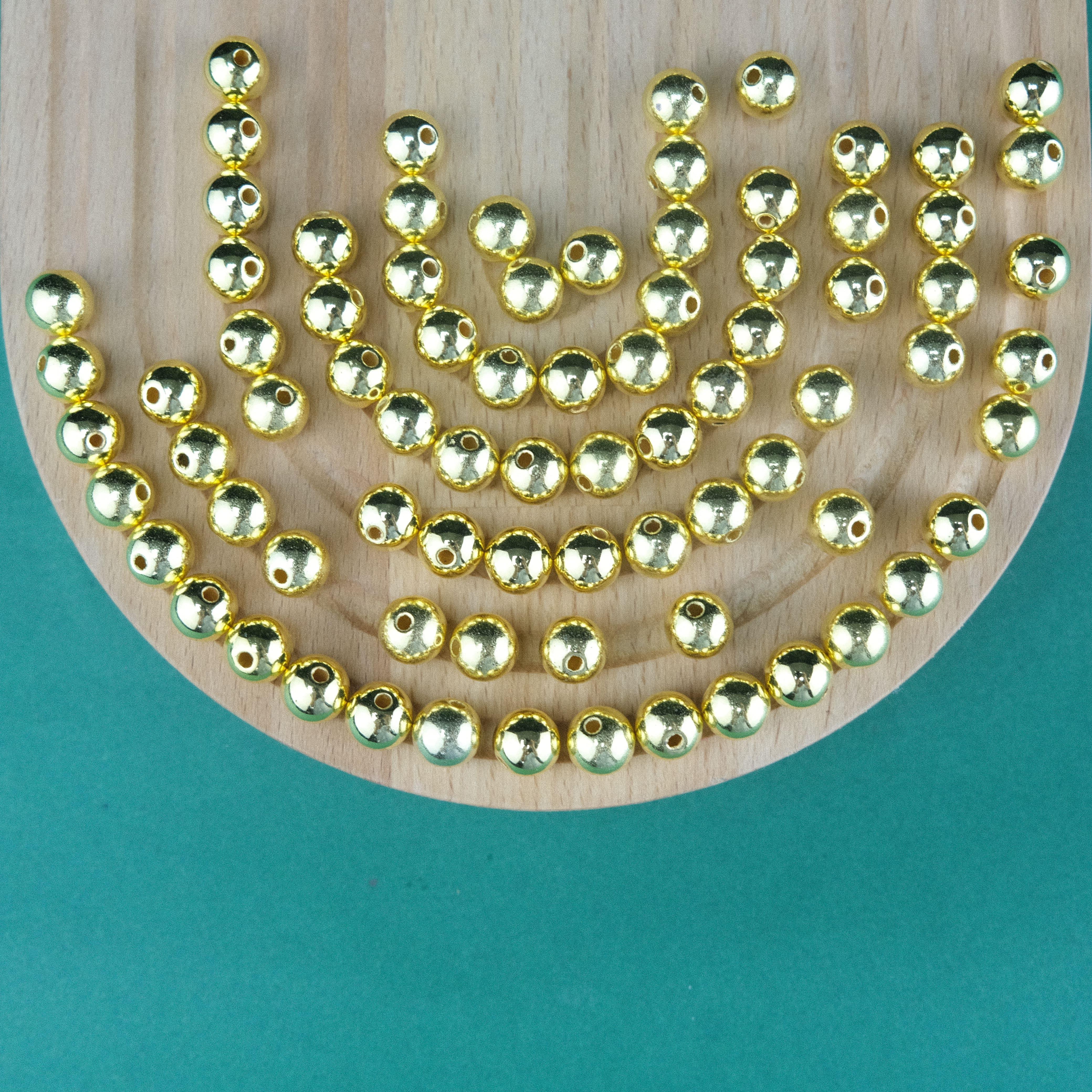 Gold Renk Plastik İnci Çanta ve Takı Yapım Boncuğu 10 mm  (500gr , ~950 Adet)
