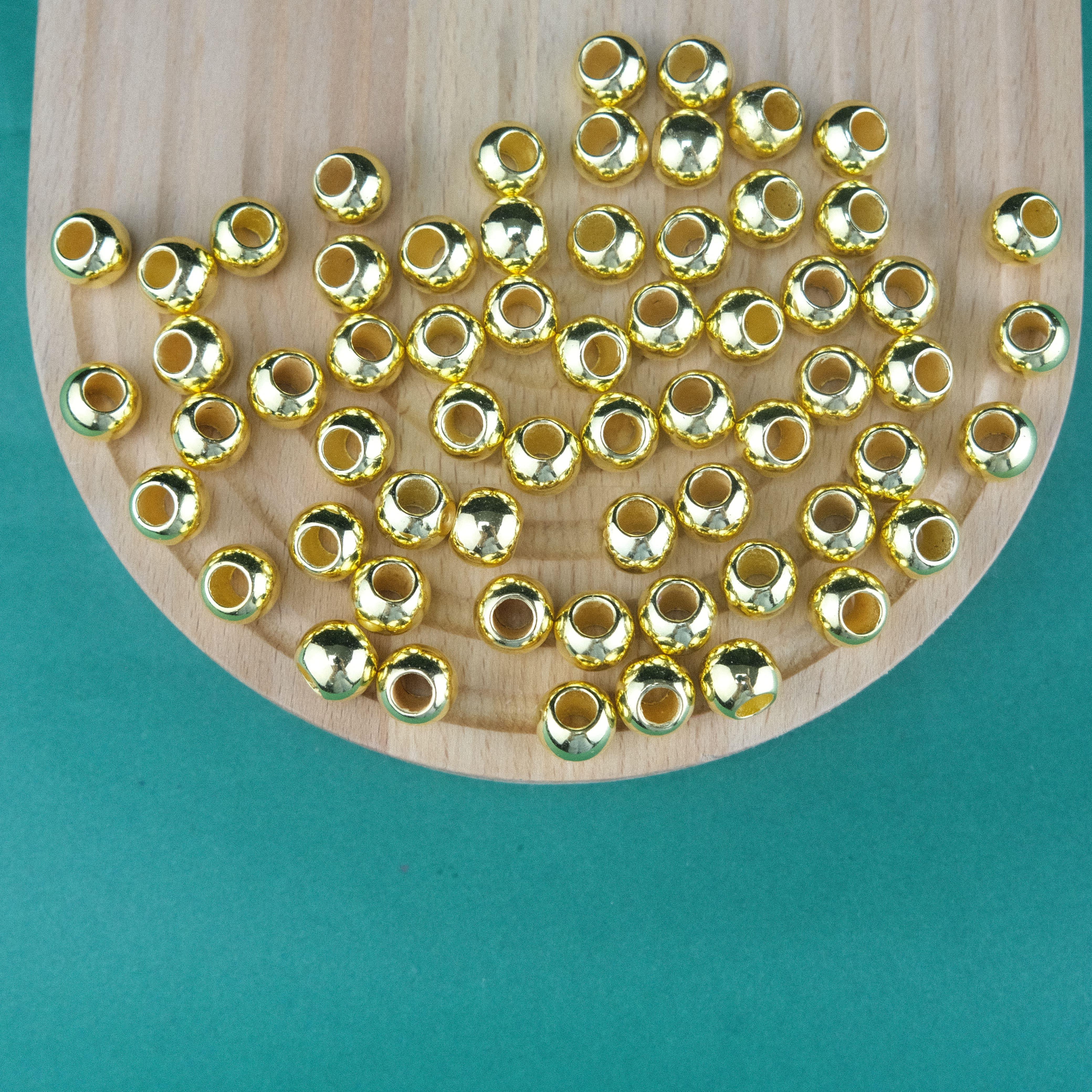 Gold Renk Plastik İnci Çanta ve Takı Yapım Boncuğu 12 mm Büyük Delikli (500gr , ~750 Adet)