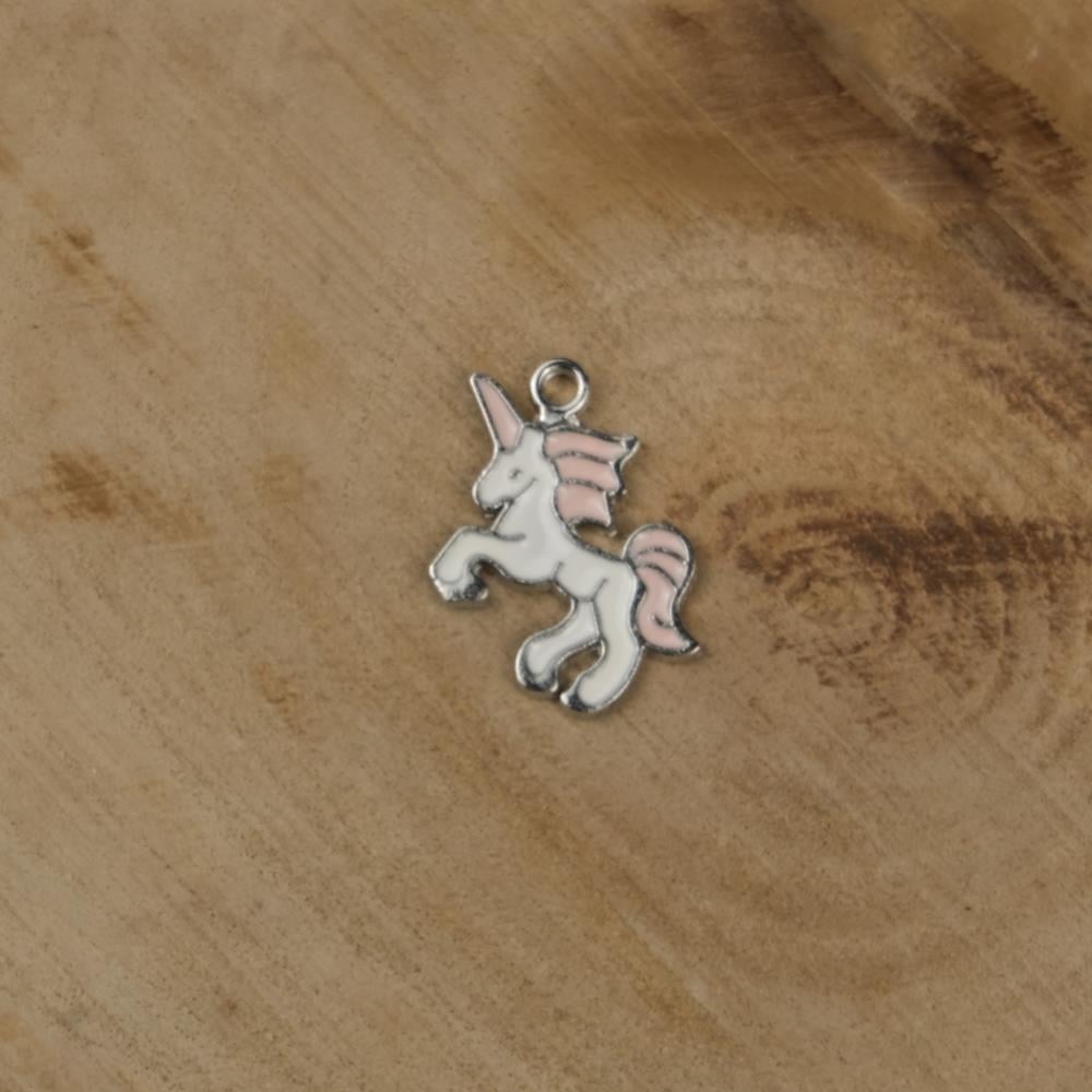Gümüş Metal Halkalı Beyaz Unicorn Takı ve Aksesuar Aparatı