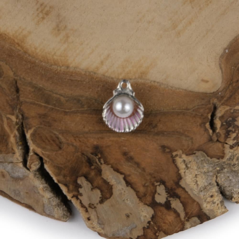 Gümüş Metal Halkalı Pembe İstriridye Takı ve Aksesuar Aparatı