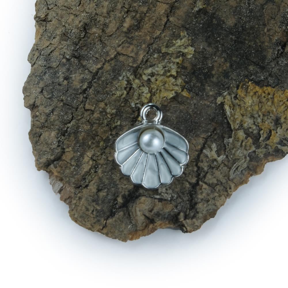 Gümüş Renk Metal İstiritye İncili Kolye Ucu Takı ve Aksesuar Aparatı