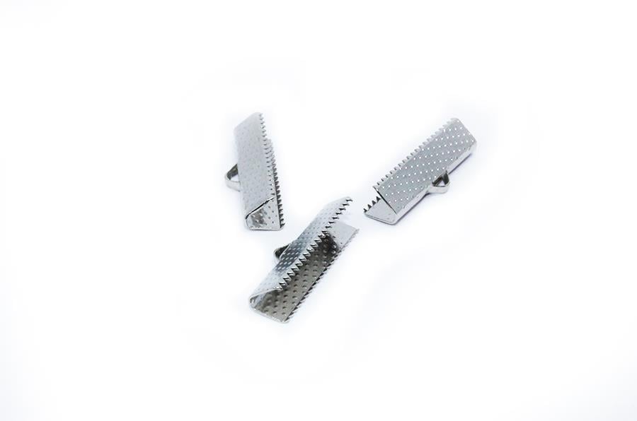 Gümüş Renkli Kurdela Kapama 25x5 mm 20 Adet