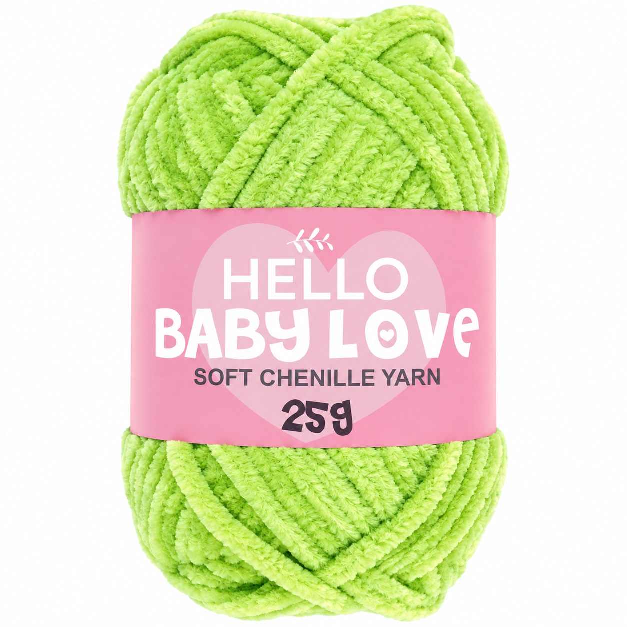 Hello Baby Love 25 Gr Şönil İplik 208 Fıstık Yeşil – Yumuşak Peluş Örgü Punch ve Amigurumi İpi