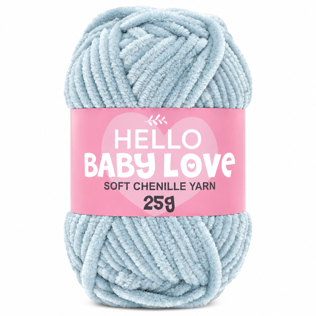 Hello Baby Love 25 Gr Şönil İplik 215 Buz Mavisi – Yumuşak Peluş Örgü Punch ve Amigurumi İpi