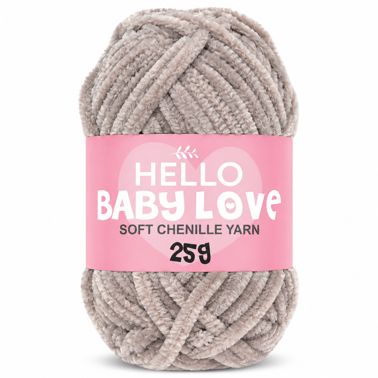 Hello Baby Love 25 Gr Şönil İplik 219 Vizon Gri– Yumuşak Peluş Örgü Punch ve Amigurumi İpi