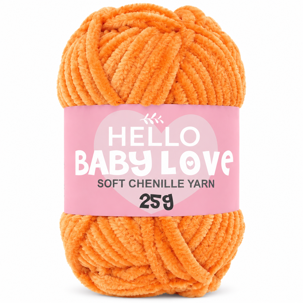 Hello Baby Love 25 Gr Şönil İplik 222 Turuncu – Yumuşak Peluş Örgü Punch ve Amigurumi İpi
