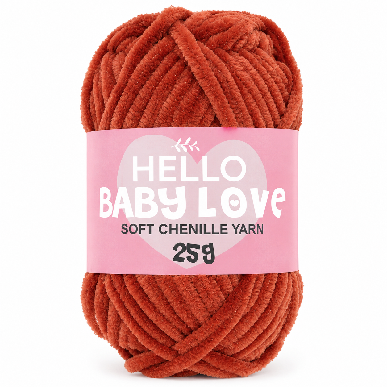 Hello Baby Love 25 Gr Şönil İplik 224 Kiremit – Yumuşak Peluş Örgü Punch ve Amigurumi İpi