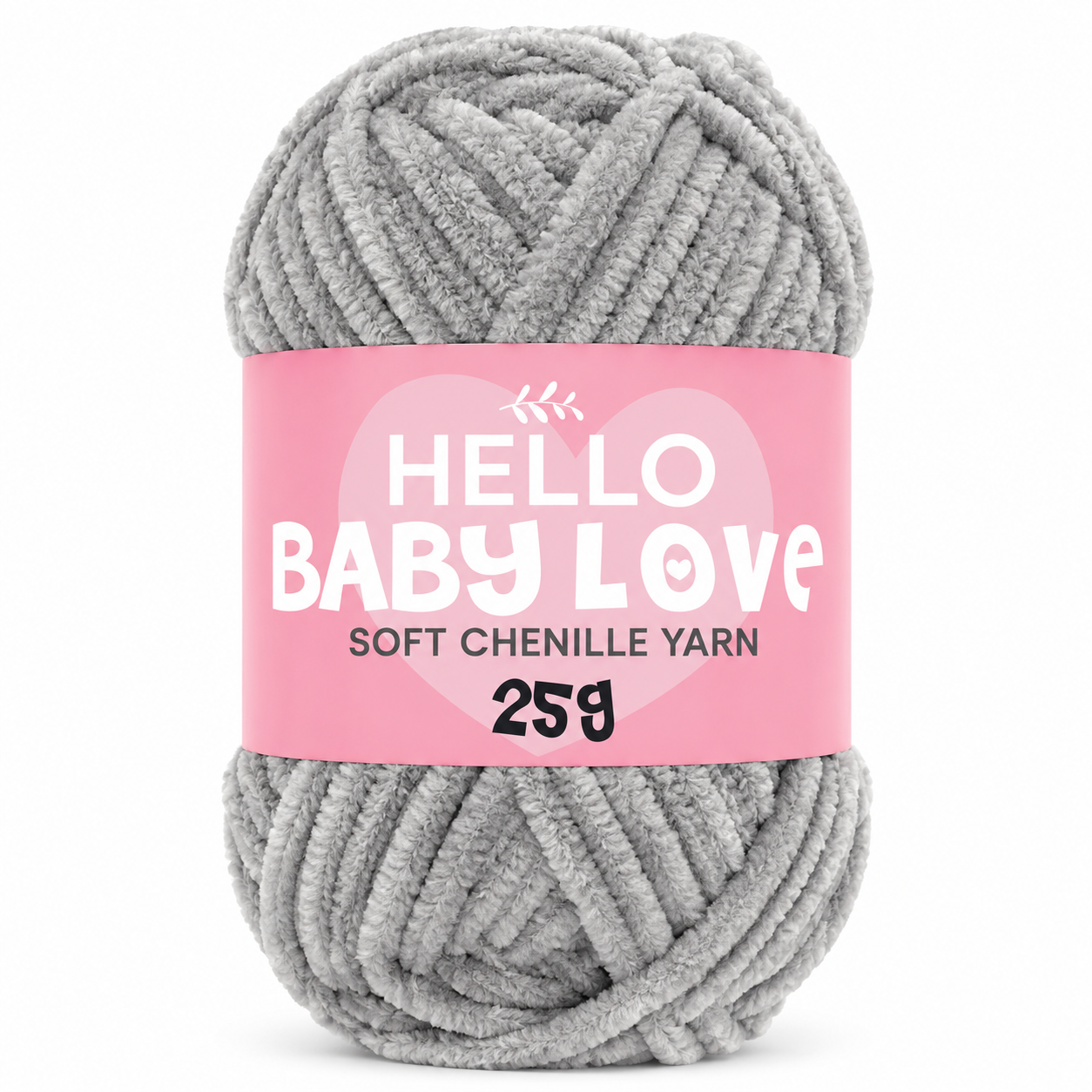 Hello Baby Love 25 Gr Şönil İplik 230 Gri  – Yumuşak Peluş Örgü Punch ve Amigurumi İpi