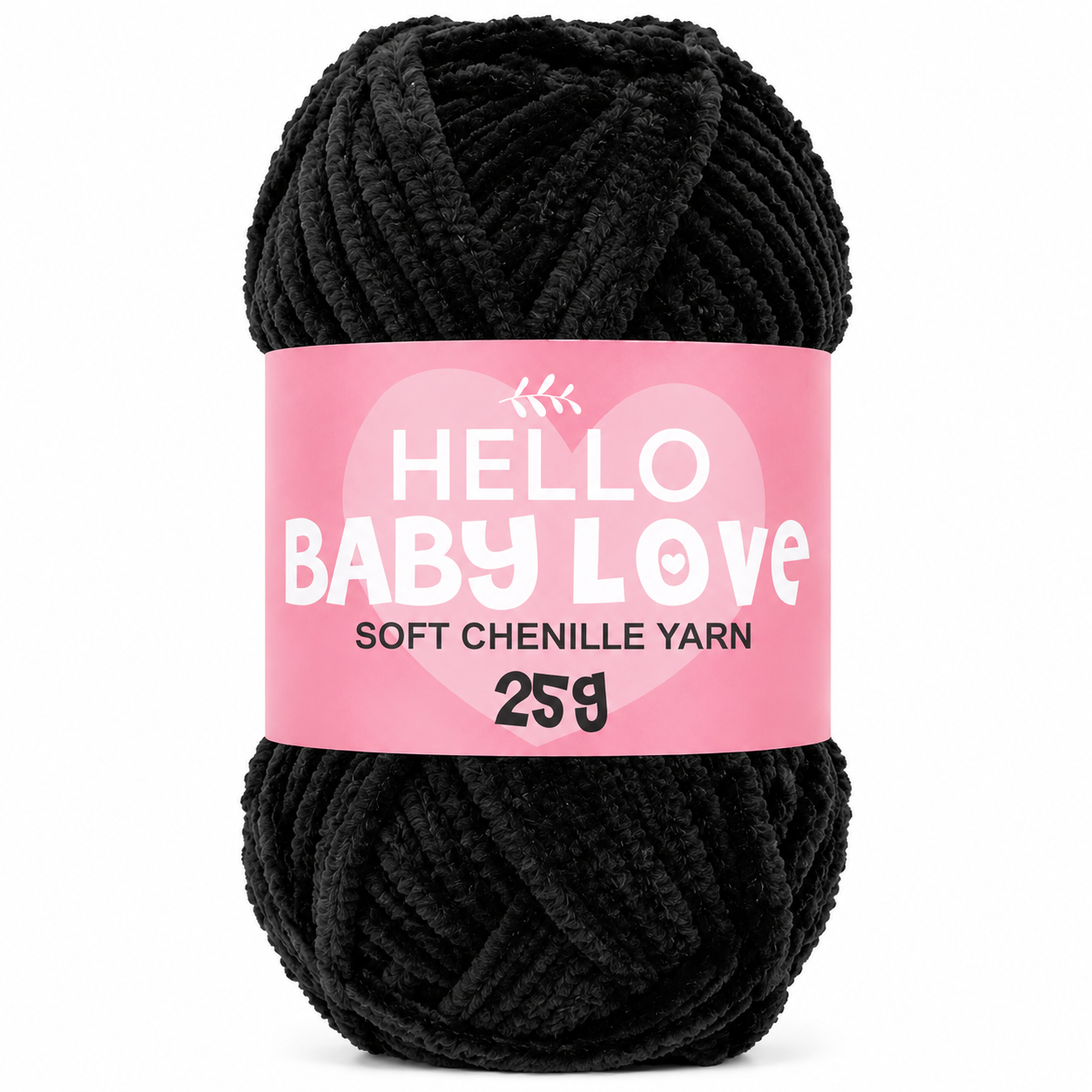 Hello Baby Love 25 Gr Şönil İplik 232 Siyah – Yumuşak Peluş Örgü Punch ve Amigurumi İpi
