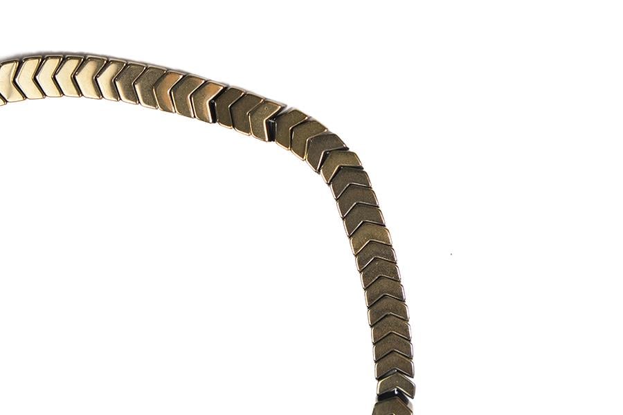 Hematit Taşı Ok Desenli Doğal Taş Dizisi 7 mm Model-01