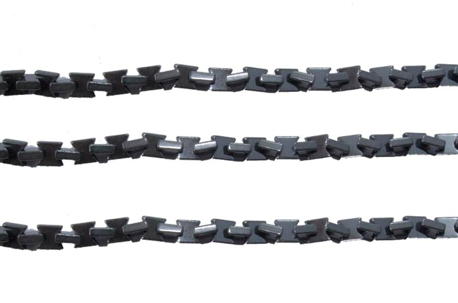 Hematit Taşı Zincir Şeklinde Doğal Taş Dizisi 4 mm Model-01