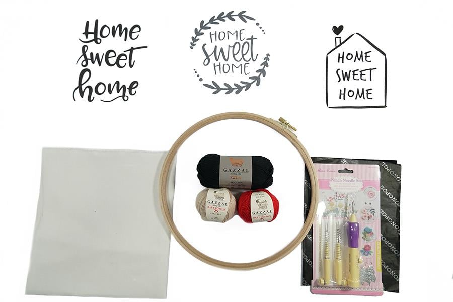 Home Sweet Home Şablonu Punch Seti