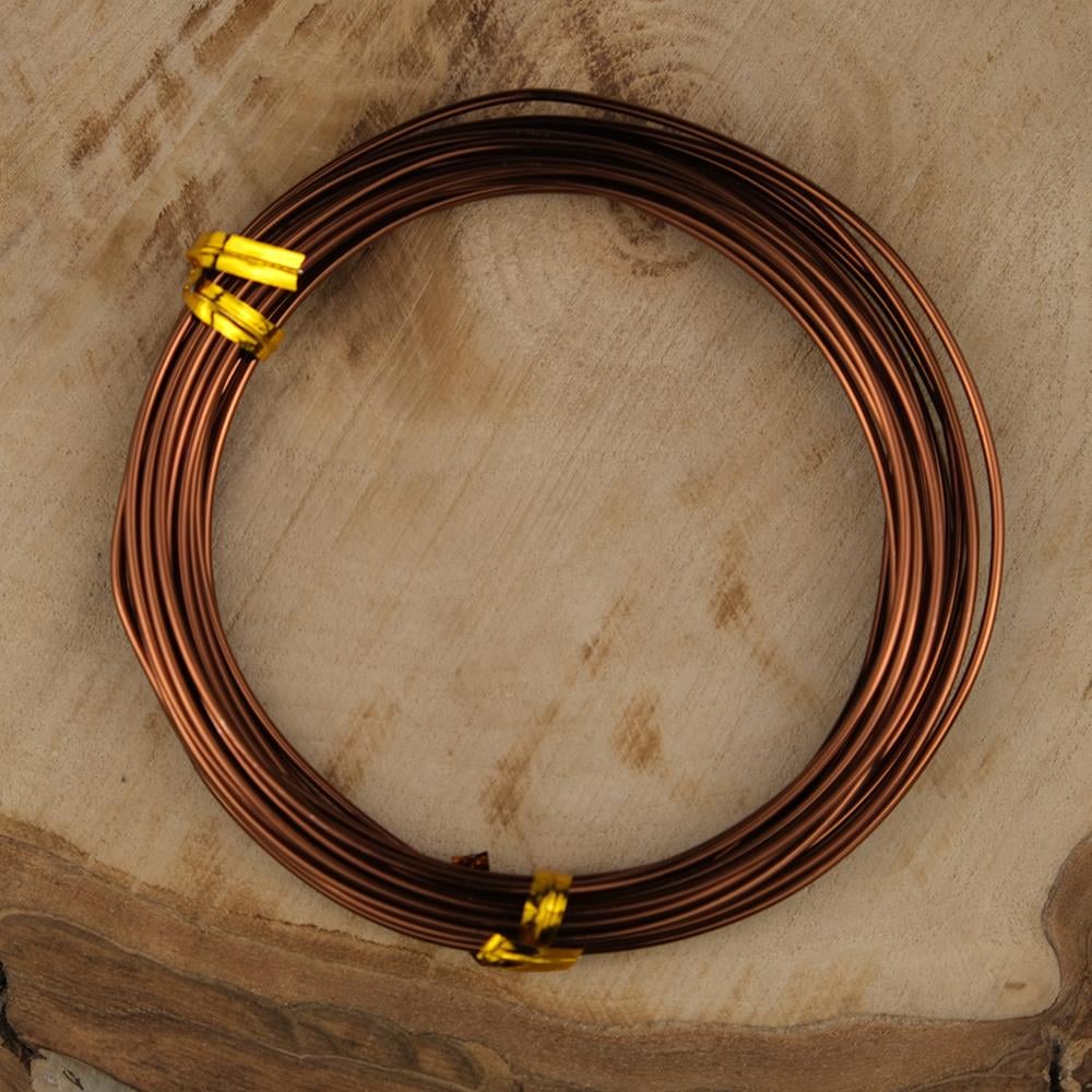 Kahve Renk Emaye Kaplı Bakır Tel 1,5 mm Takı Taç Çiçek Hobi Tasarım El İşi Deney Teli