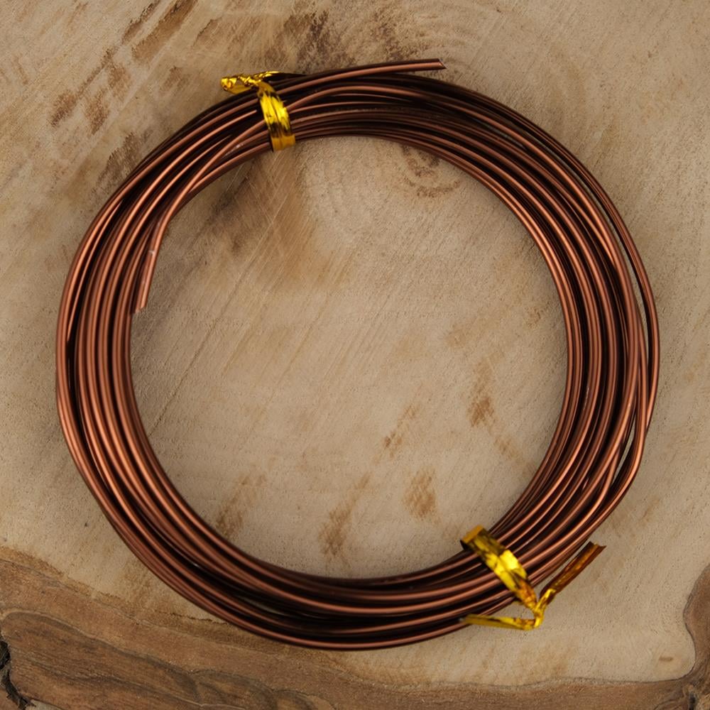 Kahve Renk Emaye Kaplı Bakır Tel 2 mm Takı Taç Çiçek Hobi Tasarım El İşi Deney Teli
