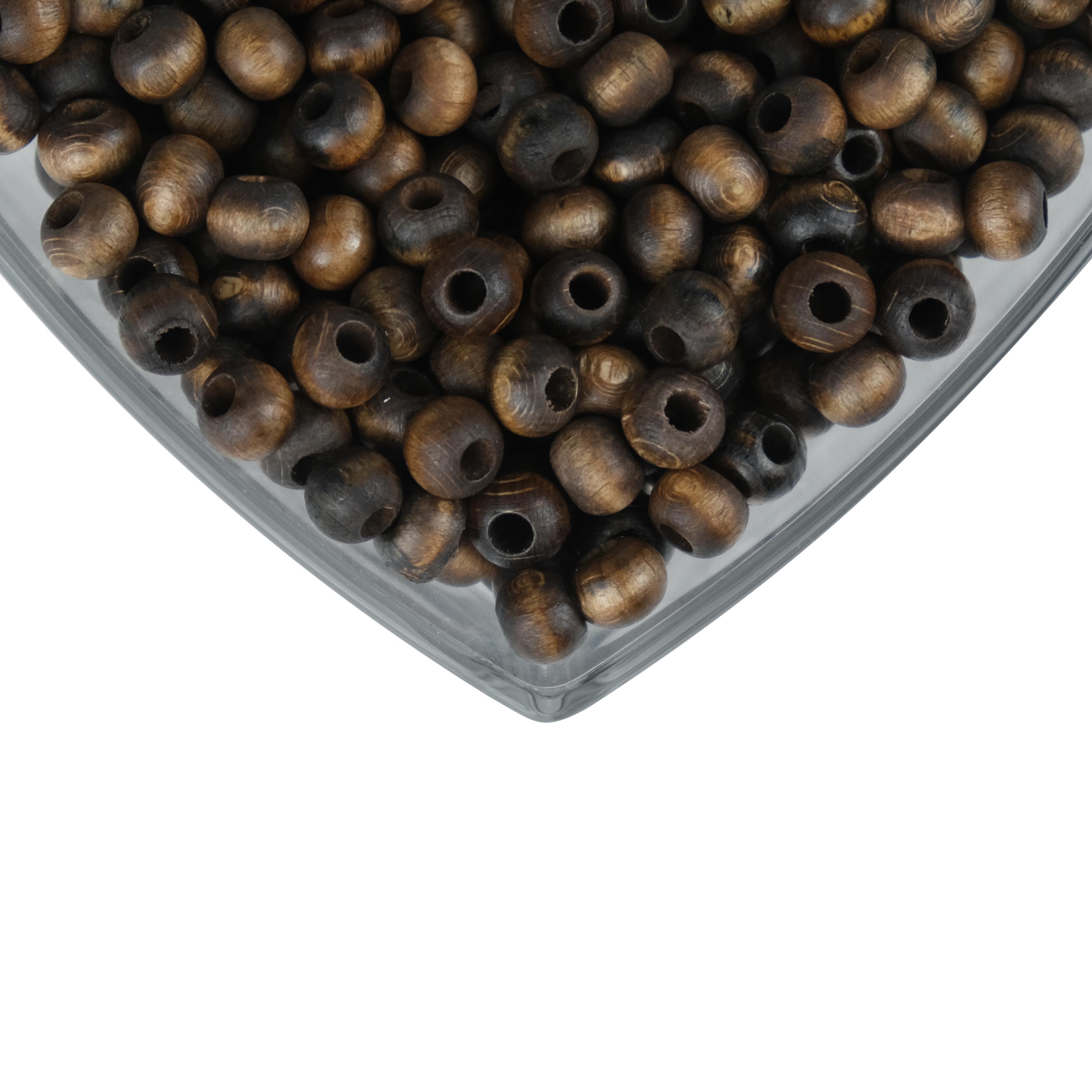 Kahverengi Ahşap Boncuk 10 mm Paket 100 Gr
