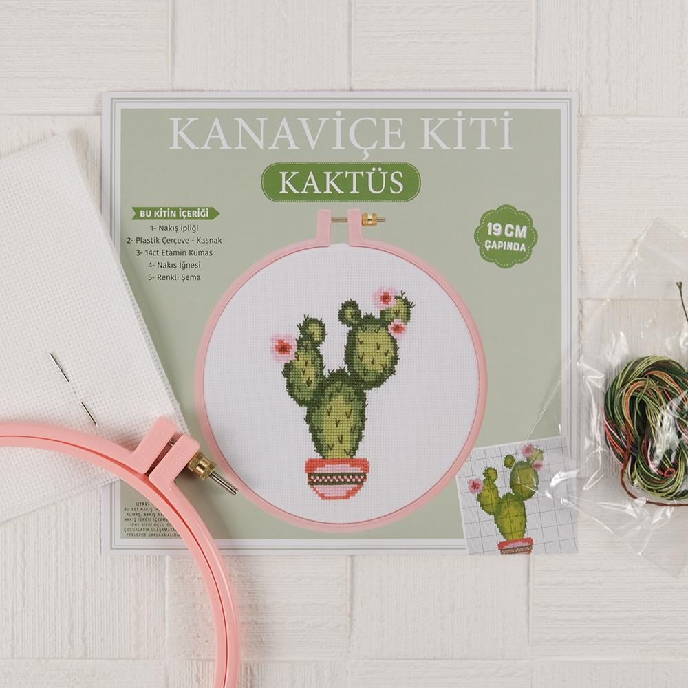 Kanaviçe Nakış Kiti Kaktüs 19 Cm
