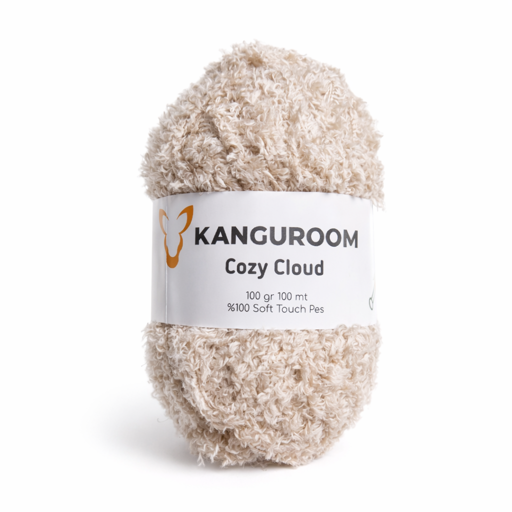 Kanguroom Cozy Cloud Peluş El Örgü İpi Doğal Bej CC07