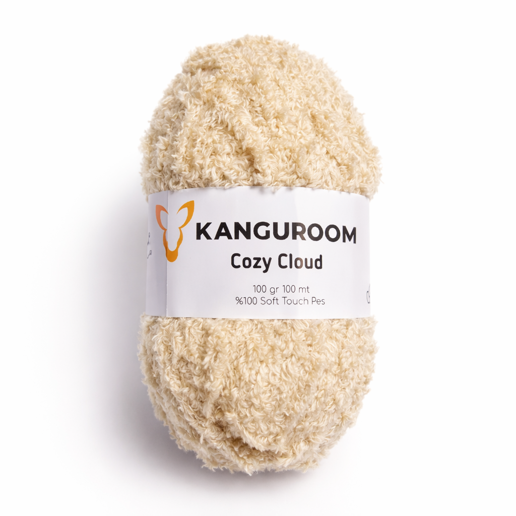 Kanguroom Cozy Cloud Peluş El Örgü İpi Kum Beji CC13