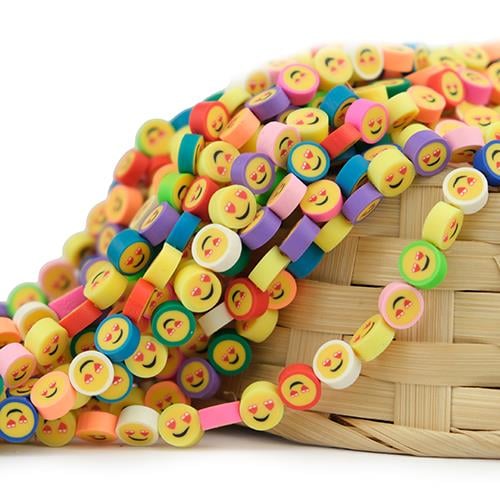 Karışık Renkli Figürlü Fimo Boncuk Dizisi 10 mm Model-28