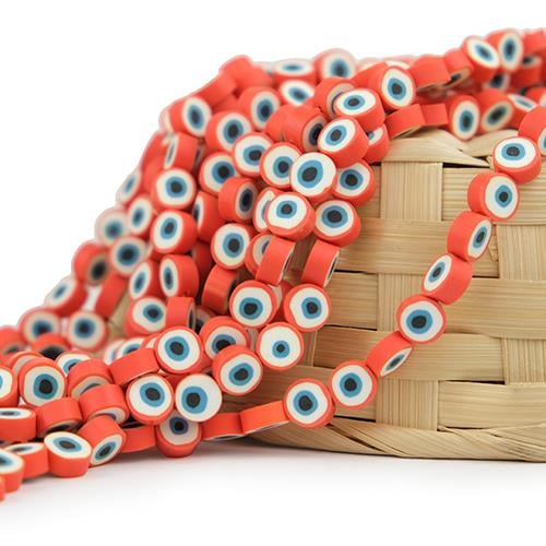 Karışık Renkli Figürlü Fimo Boncuk Dizisi 10 mm Model-32