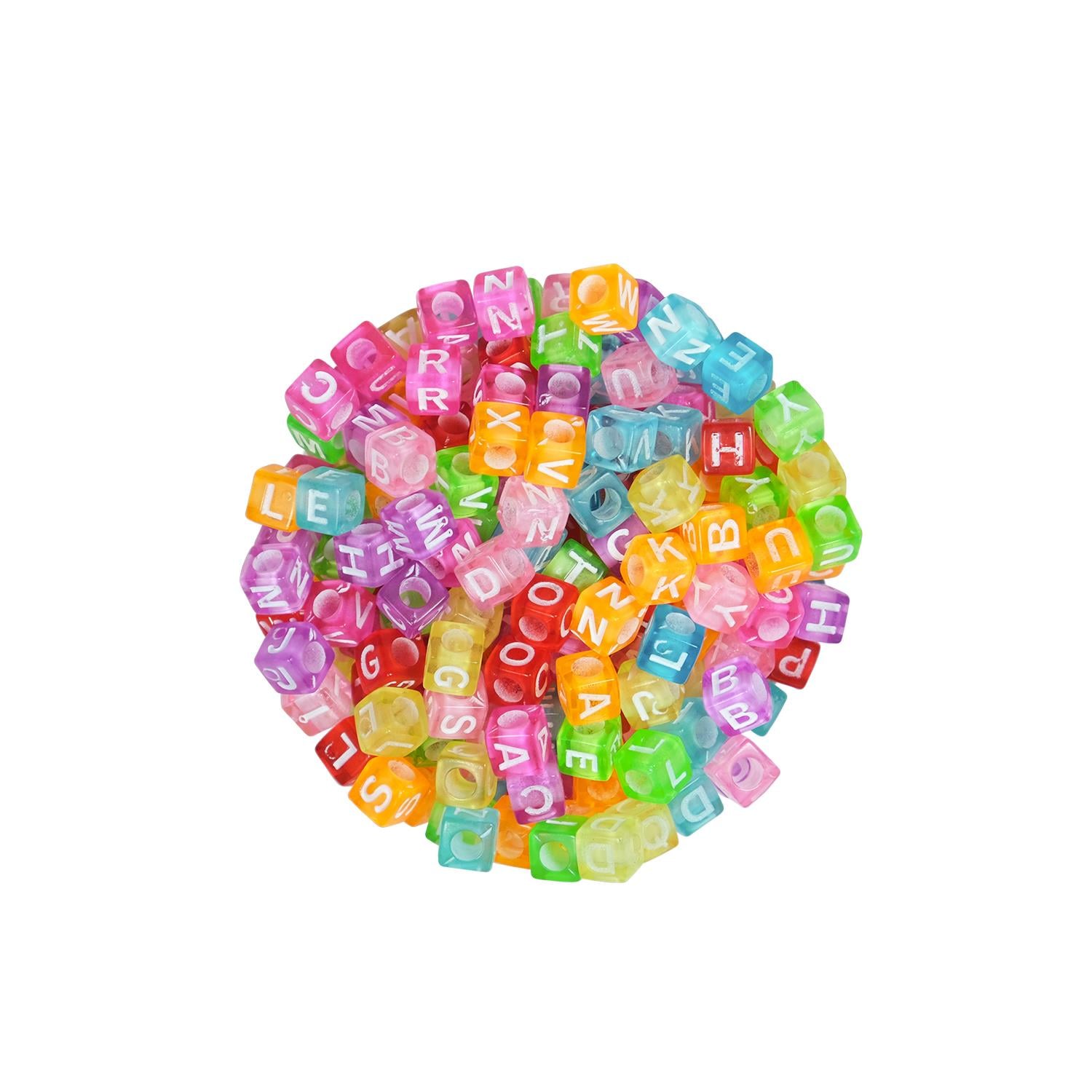 Karışık Renkli Plastik Harf Boncuk 6 mm 50 gr