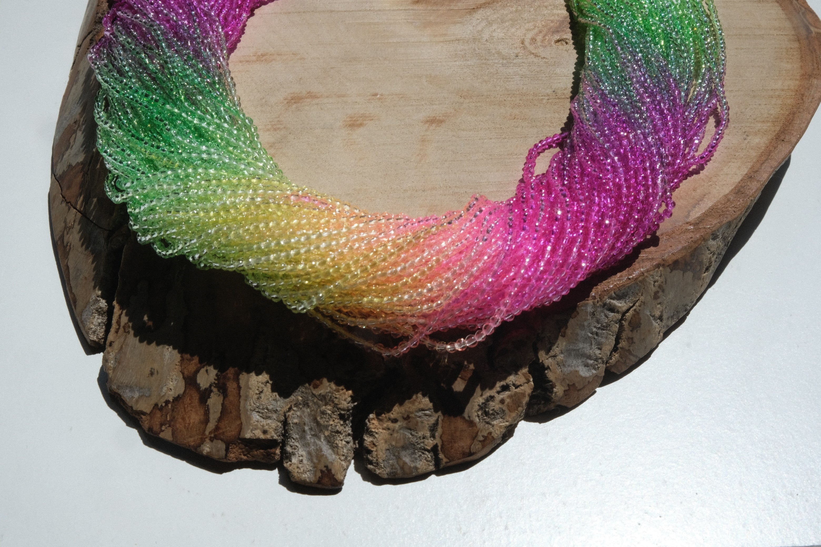 Kedi Gözü Kristal Pembe Sarı Yeşil Tonlar 0.8 mm