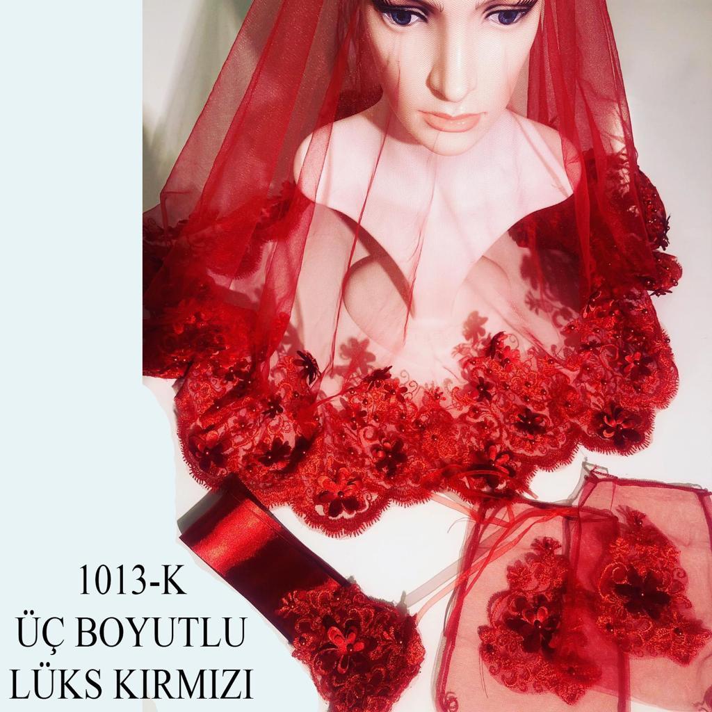 Kına Örtüsü Seti Üç Boyutlu Lüks Kırmızı 1013-K