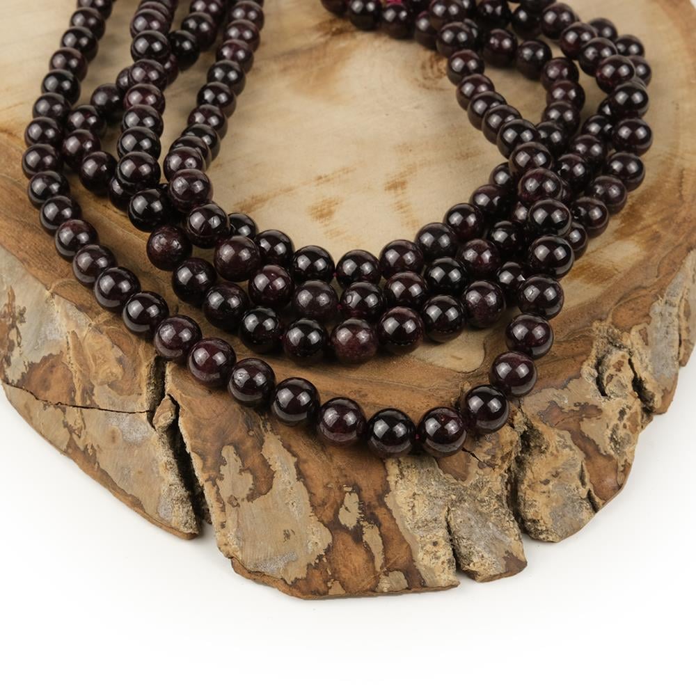 Kırmızı Granat Taşı Doğal Taş Dizisi 8 mm