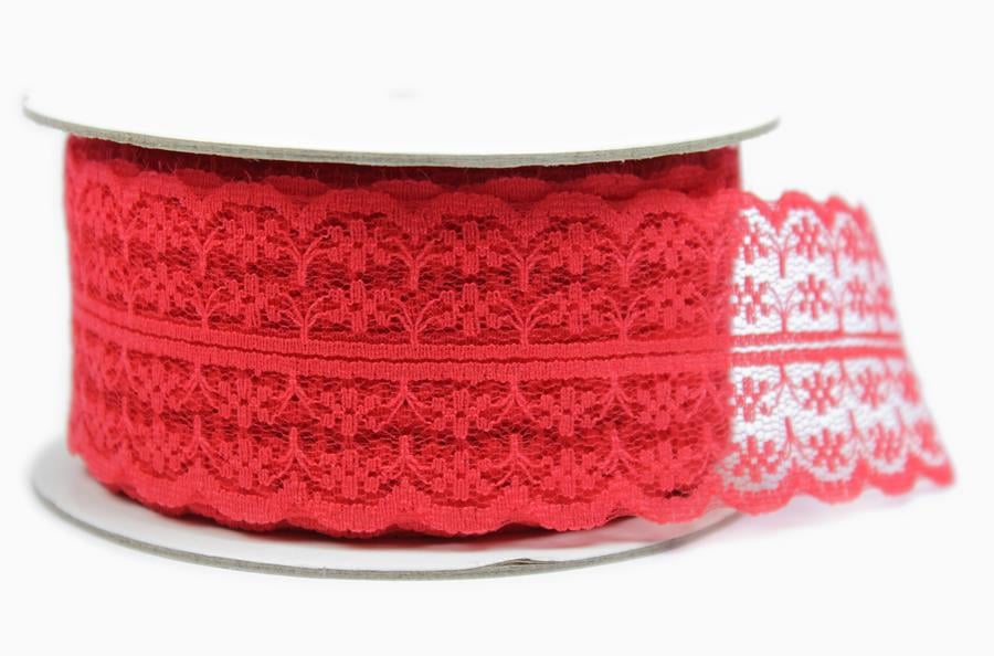 Kırmızı Şerit Dantel 