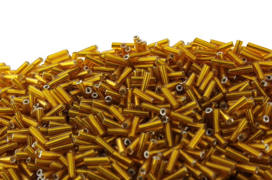 Koyu Sarı Boru Boncuk 7 mm 50 Gr Jablonex Boru Boncuk