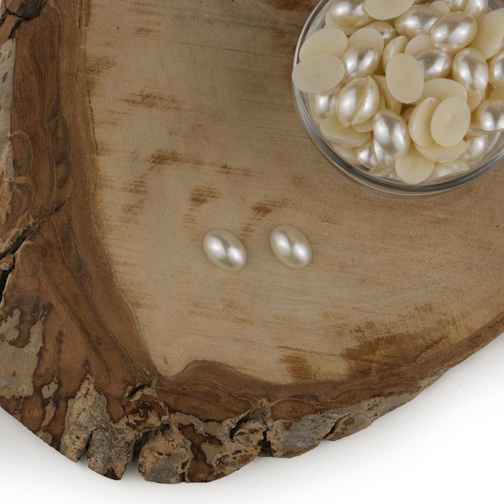 Krem Oval Yarım İnci 14 mm 100 Gram