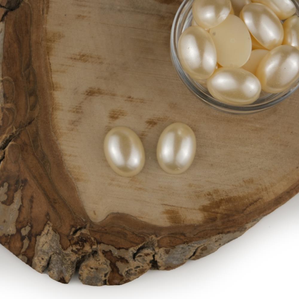 Krem Oval Yarım İnci 24 mm 100 Gram