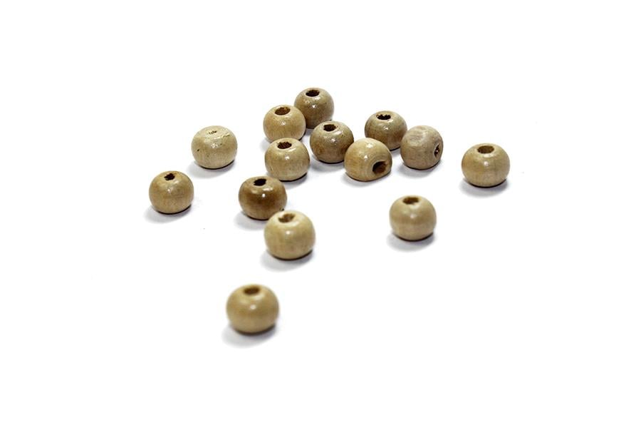 Krem Renkli Ahşap Boncuk 8 mm