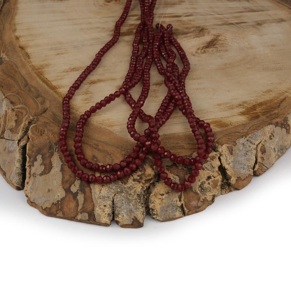 Kristal Boncuk 3 mm Bordo A123
