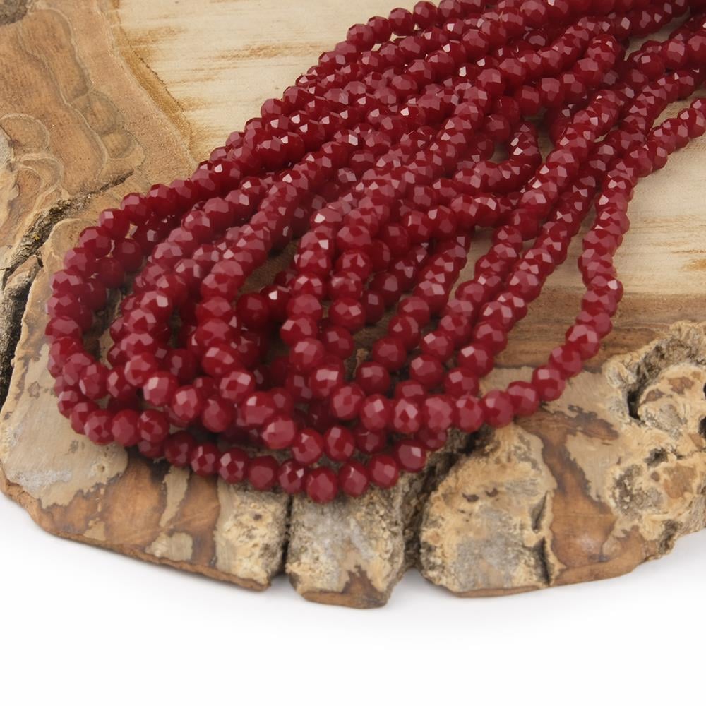 Kristal Boncuk 4 mm Bordo A123
