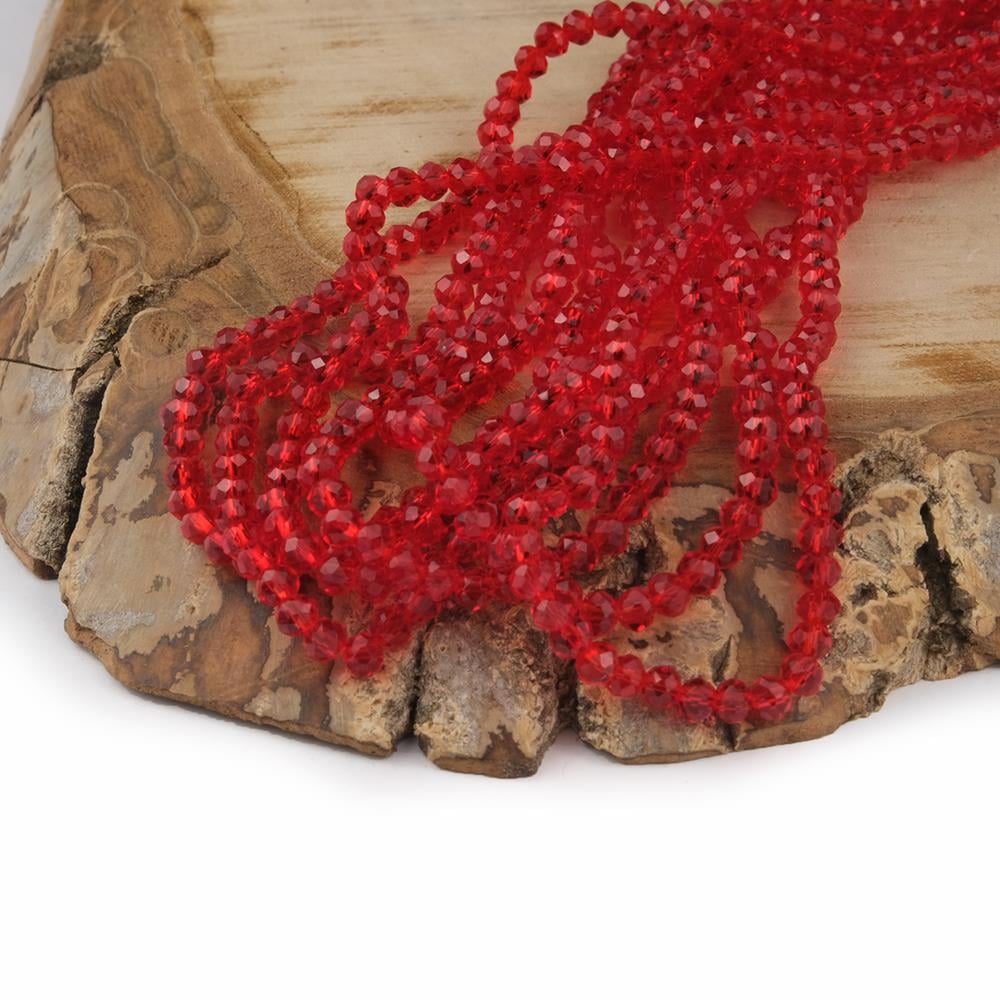 Kristal Boncuk 4 mm Kırmızı A060