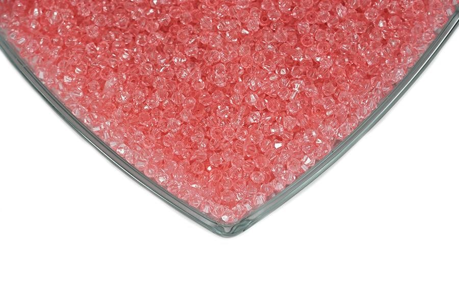 Kristalize Prizma Akrilik Boncuk Şeker Pembe 3 mm