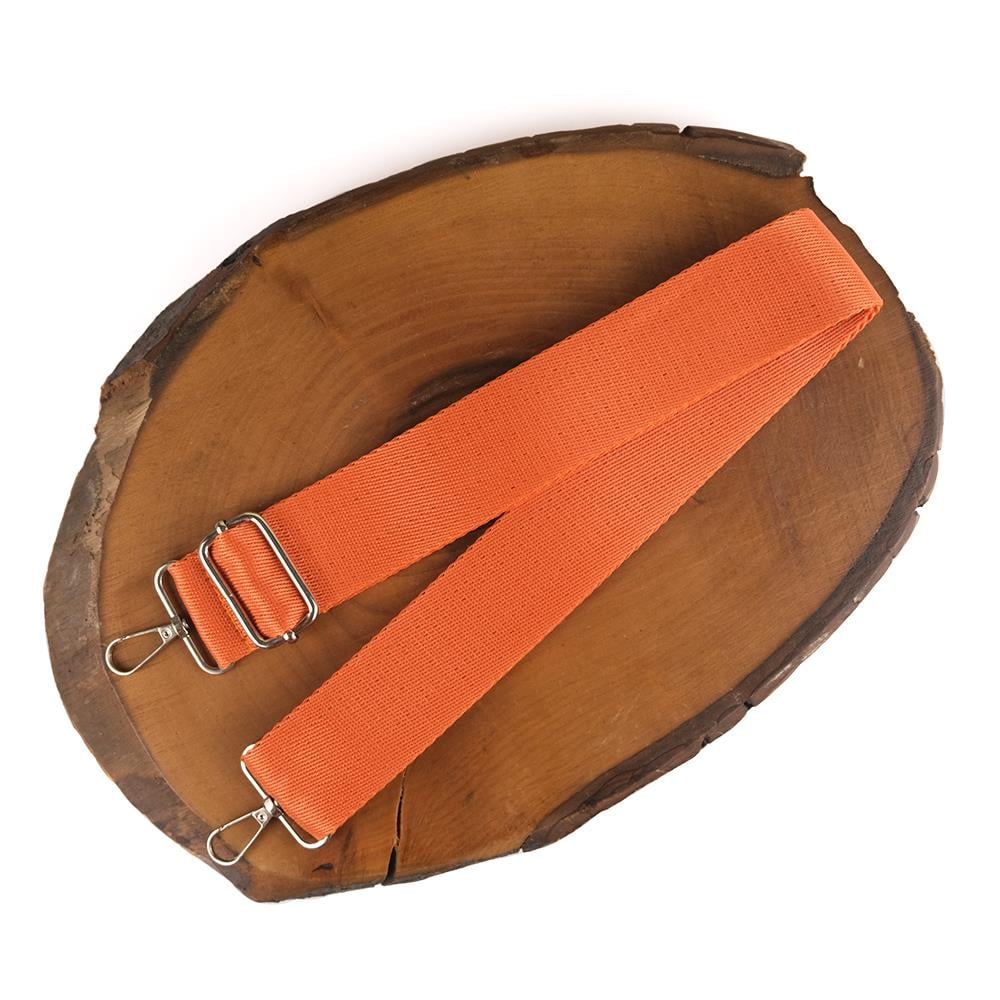 Kumaş Çanta Sapı Ayarlanabilir Polyester Parlak Çapraz Askı Model - Turuncu